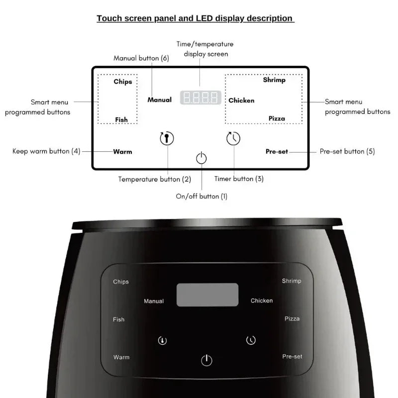 Multi-functional Air Fryer Pot 6L capacity.  مقلاة عميقة/ مقلاة الهواء