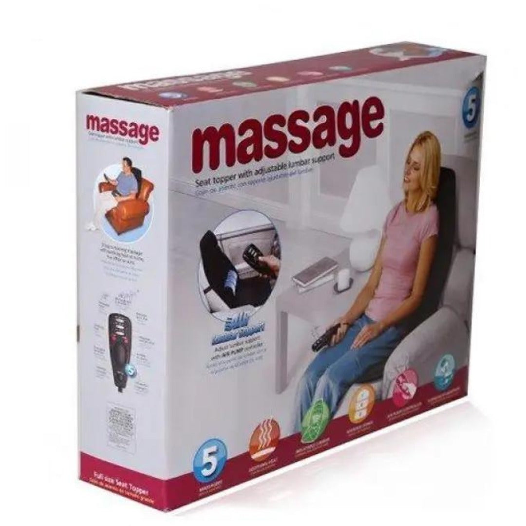 CAR Massage Full Size Seat Topper Back And Neck Massager With Soothing Heat Function.